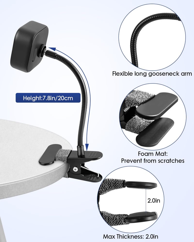 CXVKML 2 Pack Flexible Clip Clamp Mount Compatible with Blink Outdoor 2K+/ Outdoor 4/(3rd Gen) XT3/Blink XT/XT2/Mini, Clip Holder with 7.8 inches Gooseneck Arm for Your Blink Camera Without Any Tools - Image 4