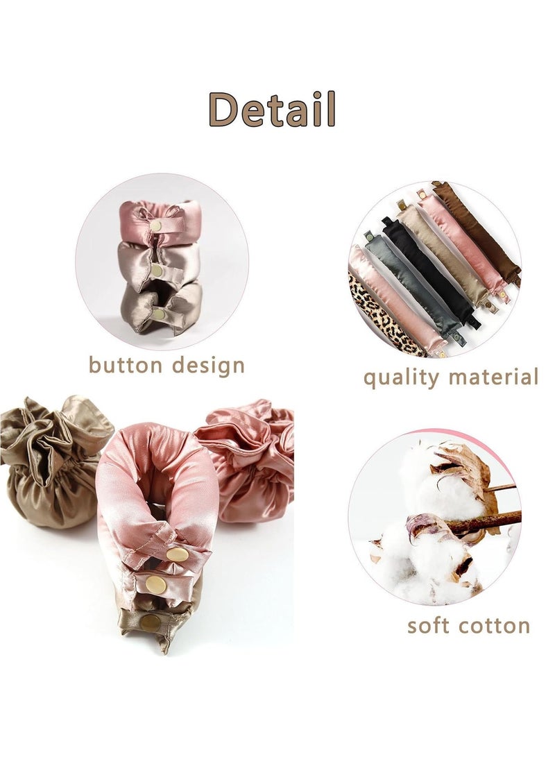 4PCS Heatless Curls , Hair Curler No Heat, Hair Curlers Rollers with Hair Caps, Heatless Curling Rod Headband, Hair Curlers for Long Hair, Hair Styling Tools for Women (Pink) - Image 3