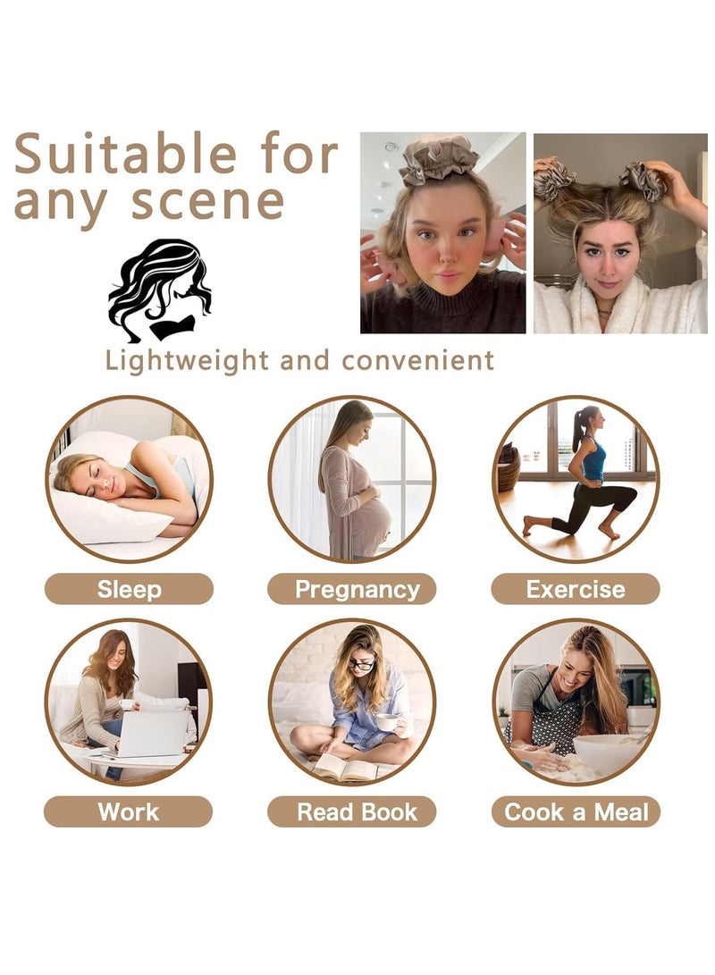 4PCS Heatless Curls , Hair Curler No Heat, Hair Curlers Rollers with Hair Caps, Heatless Curling Rod Headband, Hair Curlers for Long Hair, Hair Styling Tools for Women (Pink) - Image 5