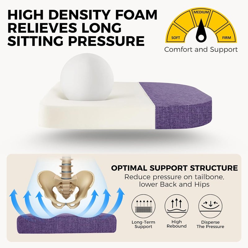 downluxe Indoor Chair Cushions for Dining Chairs Soft and Comfortable Textured Foam Kitchen Chair Pads with Ties and NonSlip Backing 16 x 16 x 2 Purple 4 Pack - Image 5