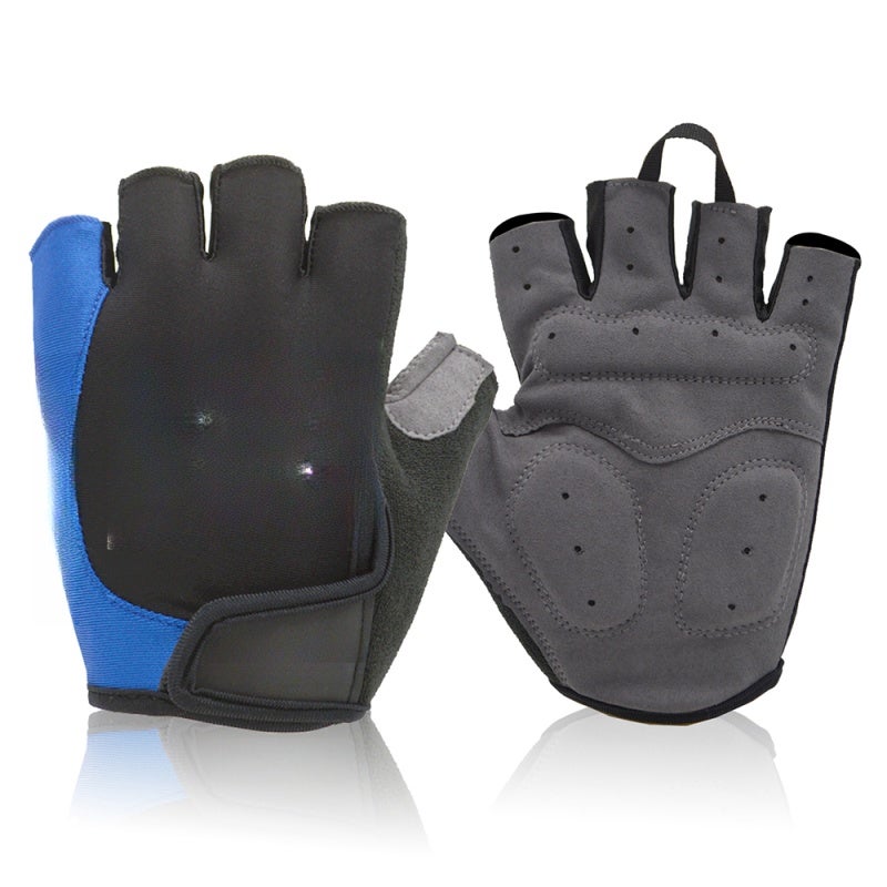 MOREOK Cycling Gloves XL Blue: Shock-Absorbing Padding, Wear-Resistant Microfiber Leather Palm - Ventilated Air Holes, Finger Loops for Easy Removal, Sweat Wipe for Road Cyclists - Image 1