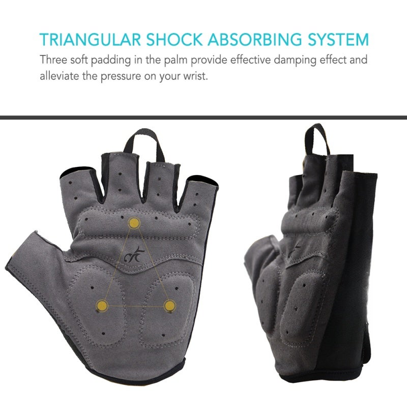 MOREOK Cycling Gloves XL Blue: Shock-Absorbing Padding, Wear-Resistant Microfiber Leather Palm - Ventilated Air Holes, Finger Loops for Easy Removal, Sweat Wipe for Road Cyclists - Image 4