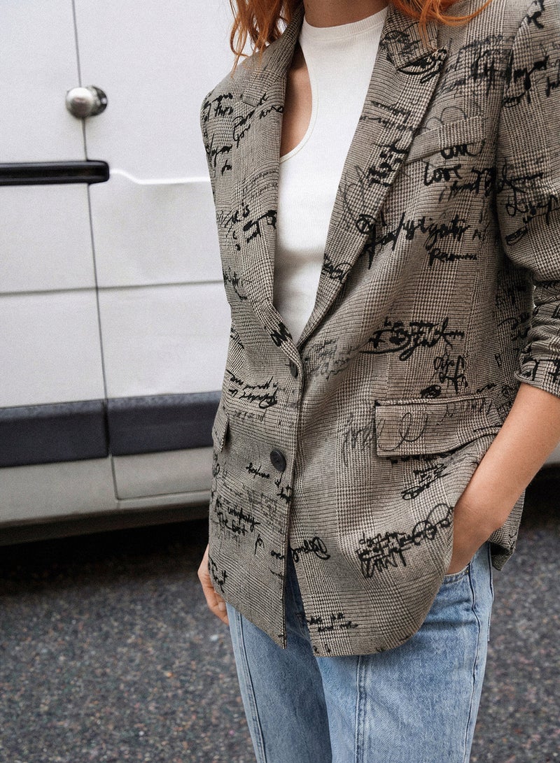 DESIGUAL Classic-Cut Blazer With Desigual Text - Image 2