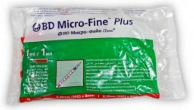 BD Micro Fine Plus Insulin Syringe 1 Ml 30 G