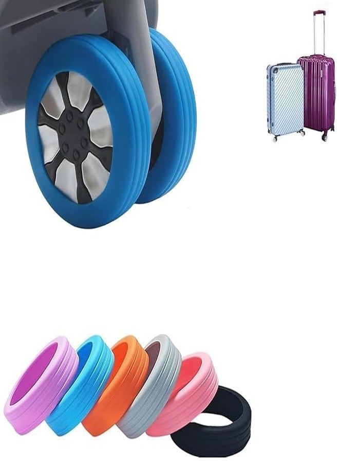 JIGVA Suitcase Wheel Protector Covers, Silicone Trolley Bag & Luggage Wheel Covers for Smooth Rolling and Floor Protection, Anti-Scratch Reusable Wheel Sleeves for Travel & Office Chairs (Pack of 8) - Image 1