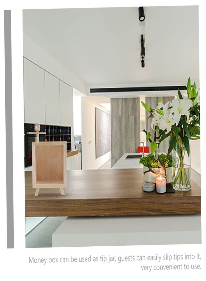 هيموتون حصالة نقود خشبية بواجهة شفافة للأطفال والكبار، وعاء غير قابل للكسر لتوفير المال، جامع إكراميات للمقهى والمنزل والمكتب والديكورات الاحتفالية - Image 5