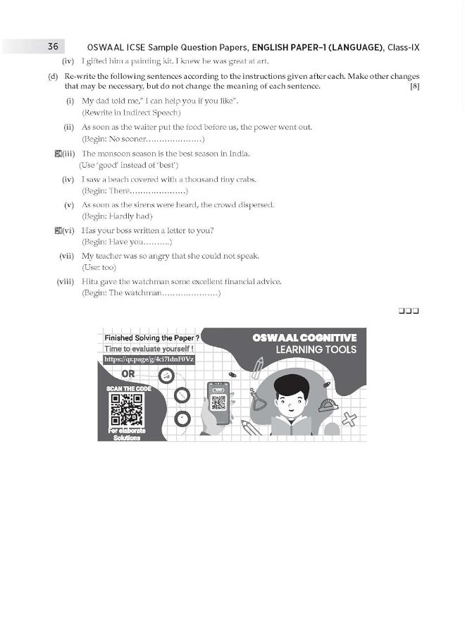 null - Oswaal ICSE Sample Question Paper Class 9 (Set of 10 Books) Eng 1, Eng 2, Geo, Eco, History Civics, Physics, Chem, Maths, Biology,Commercial studies (For 2022 Exam) - Image 1