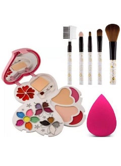 adbeni Gci780 Heart Shape Mini Makeup Kit With 1 Puff And 5 Brushes  - Image 1