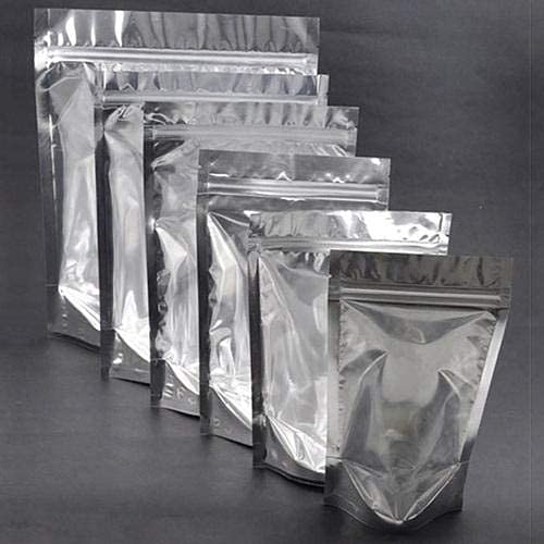 Deera DEERA StandUp Ziplock Reusable Airtight Polyester Storage Pouch SemiSilver100mmX170mmPack of 100  - Image 5