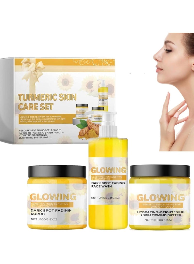 EELHOE Turmeric Skin Care Kit 1 to 3 units Yashi Glow Butter and Glow Facial Cleanser - Image 1