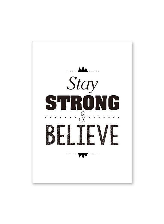 NIBEMINENT Quotes Themed Wall Art Framed Painting White/Black 60x90cm 