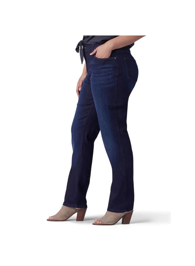 LEE Women's Plus Size Relaxed Fit Straight Leg Jean, niagara, 18W Long - Image 2