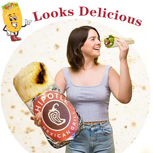 Jorbest Burrito Tortilla Throw Blanket Birthday Gifts for Women Men Teen Boys Girls, Novelty Tortilla Food Blanket Funny Gifts for Adult Kids, 285 GSM Soft Flannel Taco Blanket (Beige, 60 inches) - Image 2