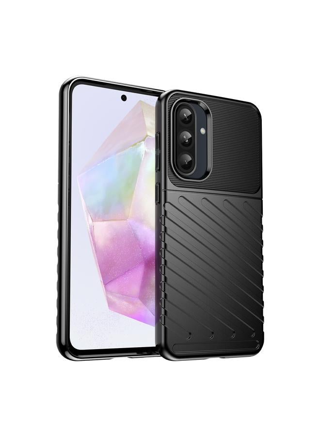جراب TPU مقاوم للصدمات Thunderbolt لهاتف Samsung Galaxy A56 5G (أسود)