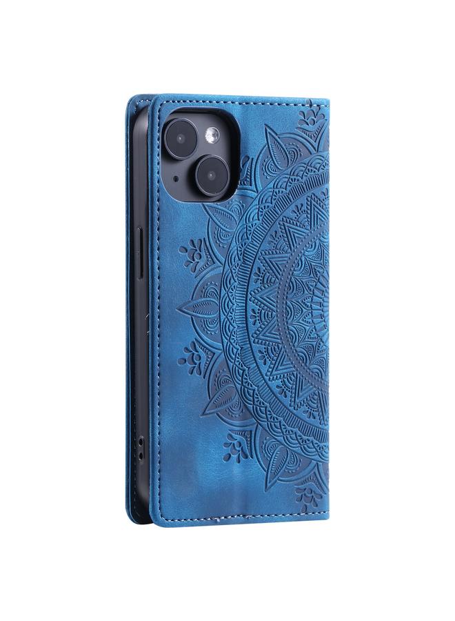 S-TOP Case For iPhone 14 Plus Totem Embossed Magnetic Leather Phone Case - Image 3