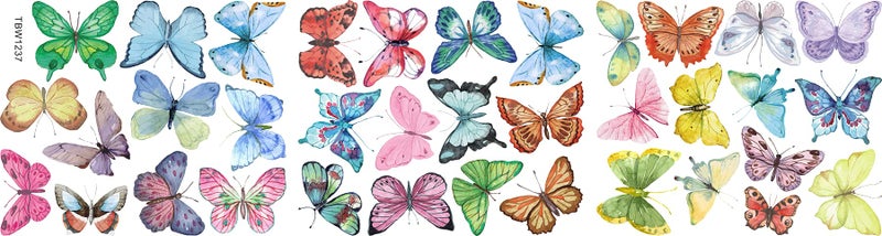 AOWDIAO Watercolor Butterfly Peel and Stick Wall Decals for Girls Bedroom Nursery Room Decor - Image 2