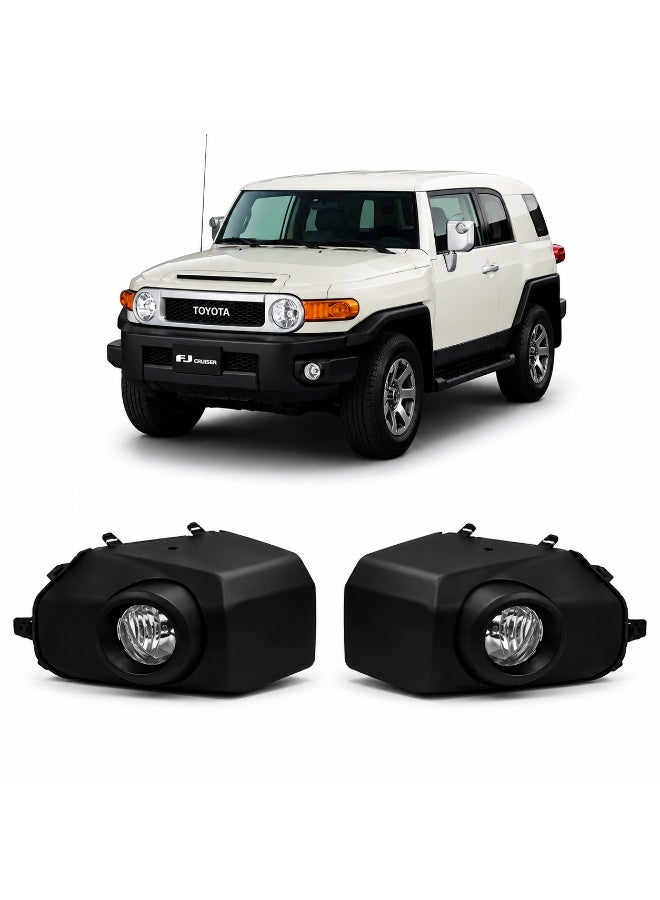 Toyota FJ Fog Lamps Set 2007 to 2022 Black 2 Piece Water and Moisture Resistant Design - Image 1