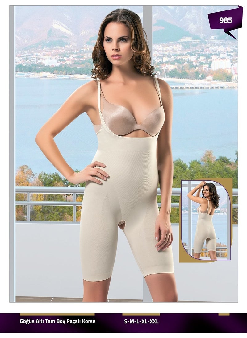 Formfit - Shrinking Seamless Seamless Under-chest Crotch Open Mesh Full Length Corset - Image 1
