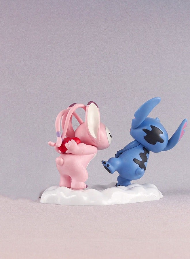 HALAMODO Stitch 2-Pieces Kissing Toy Figure, Desk Ornament, Birthday Gift for Boys and Girls 12.9 cm  - Image 3