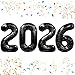 KALOR 42 Inch 2026 Black Foil Mylar Number Balloons 2026 New Years Decorations for 2026 Happy New Year Eve and Graduations Party Supplies - Image 2