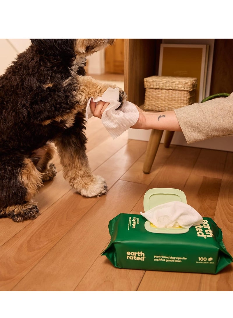 Earth Rated مناديل تنظيف للكلاب مصنوعة من نباتات سميكة بدون رائحة 100 قطعة - Image 4