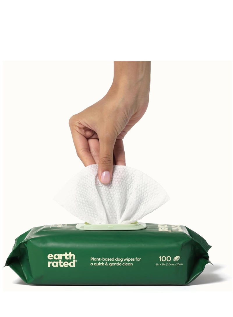 Earth Rated مناديل تنظيف للكلاب مصنوعة من نباتات سميكة بدون رائحة 100 قطعة - Image 2