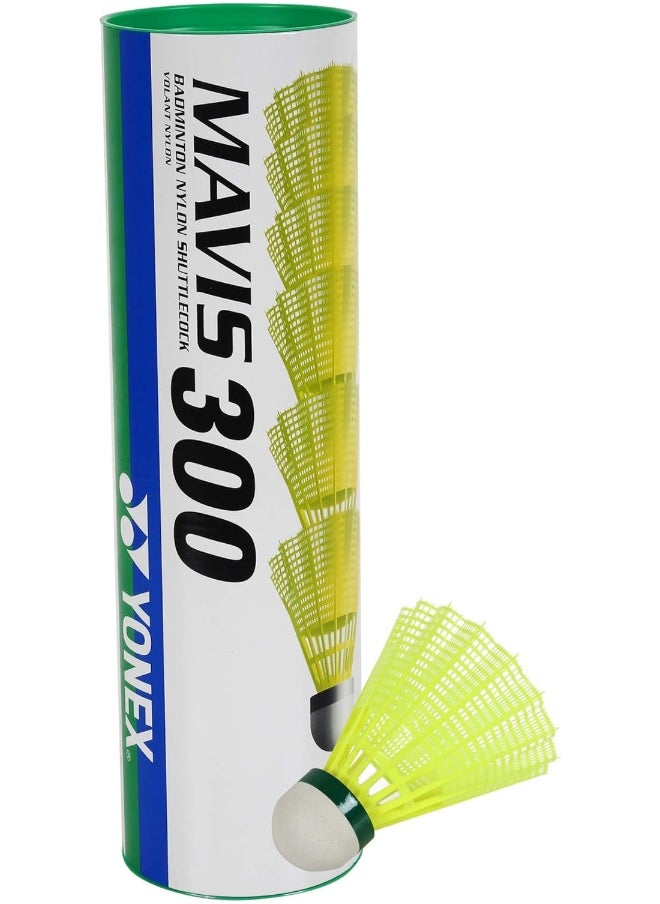 Yonex - Mavis 300 Green Cap Nylon Shuttlecock - Yellow - Image 1