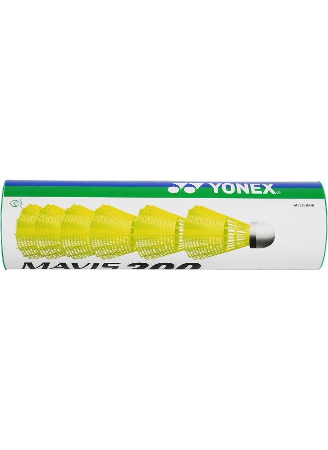 Yonex - Mavis 300 Green Cap Nylon Shuttlecock - Yellow - Image 1