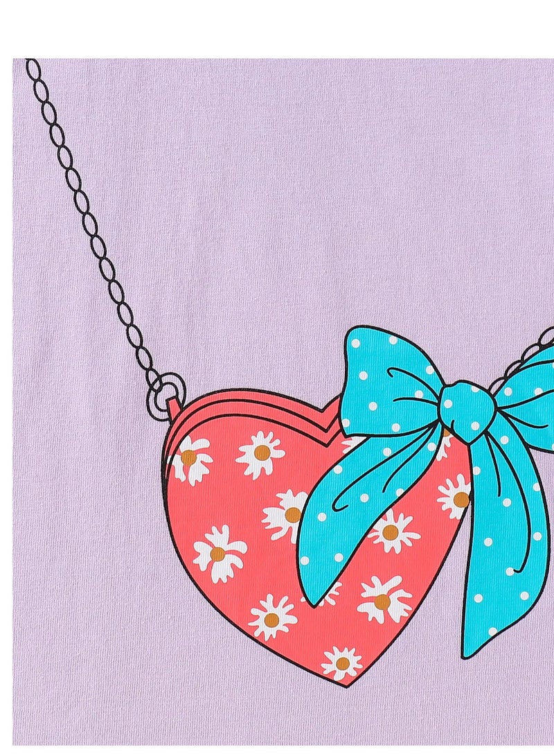 SAPS Heart Sling Bag Graphic T-shirt - Purple  - Image 3