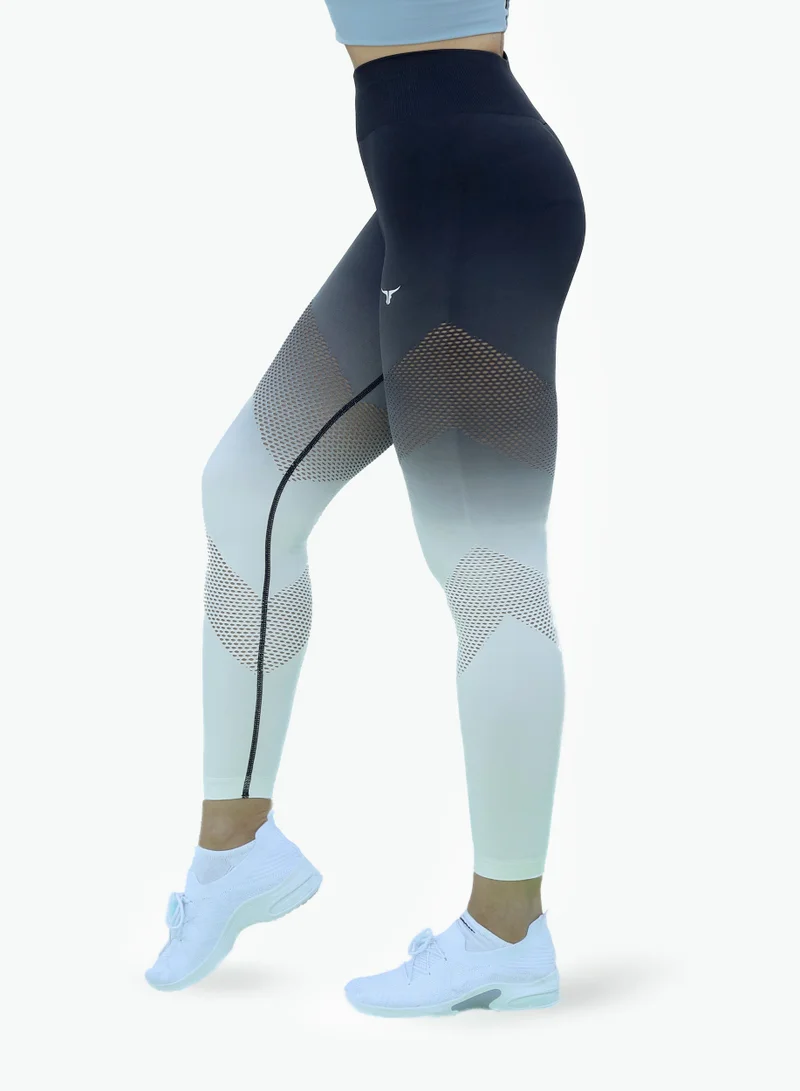 THUGFIT OmbreFlex Hollow Out Gradient Leggings BLACK