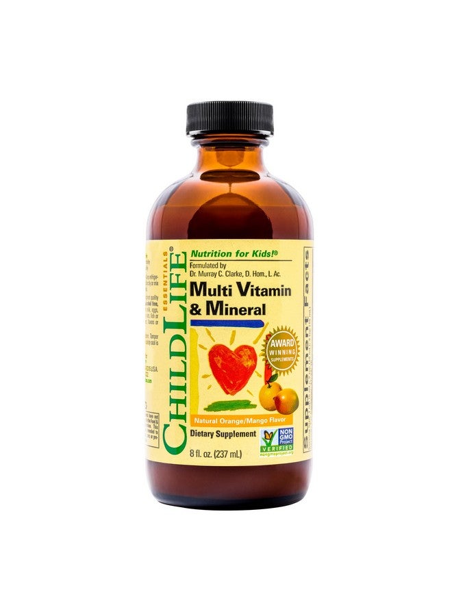 CHILDLIFE ESSENTIALS Kids Multivitamin & Mineral - Kids Vitamins, Liquid Multivitamin for Kids, Toddler Multivitamins, Liquid Vitamins, Baby Multivitamin - Natural Orange & Mango, 8 Fl Oz (Pack of 1) - Image 1
