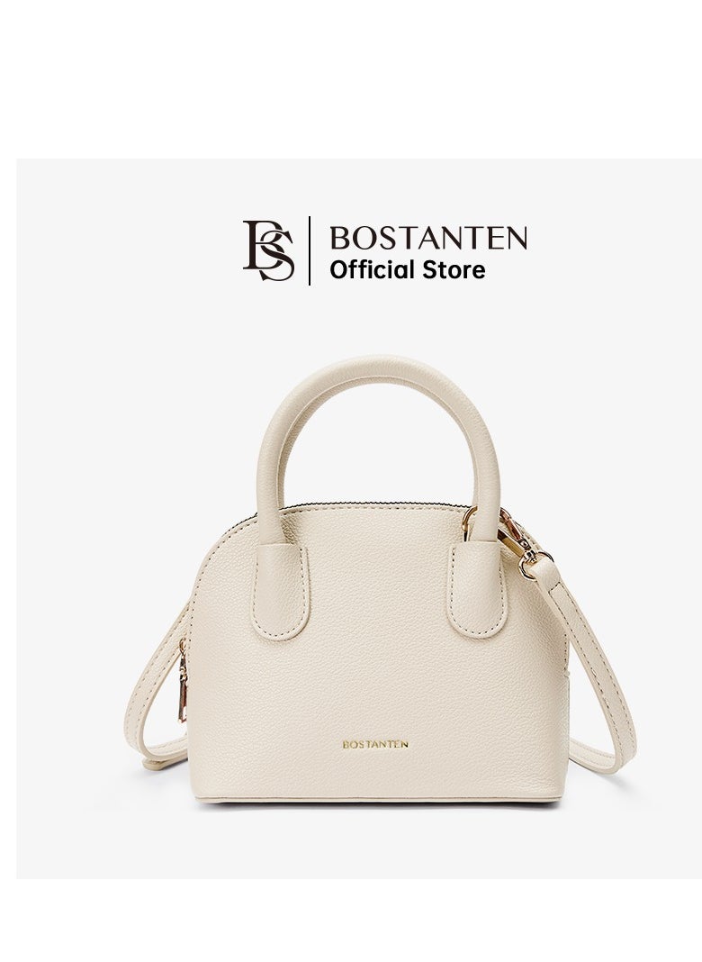 Bostanten Trendy Small Crossbody Bag for Women | Mini Vegan Leather Satchel Handbag with Detachable Shoulder Strap – Stylish Beige Purse  - Image 1