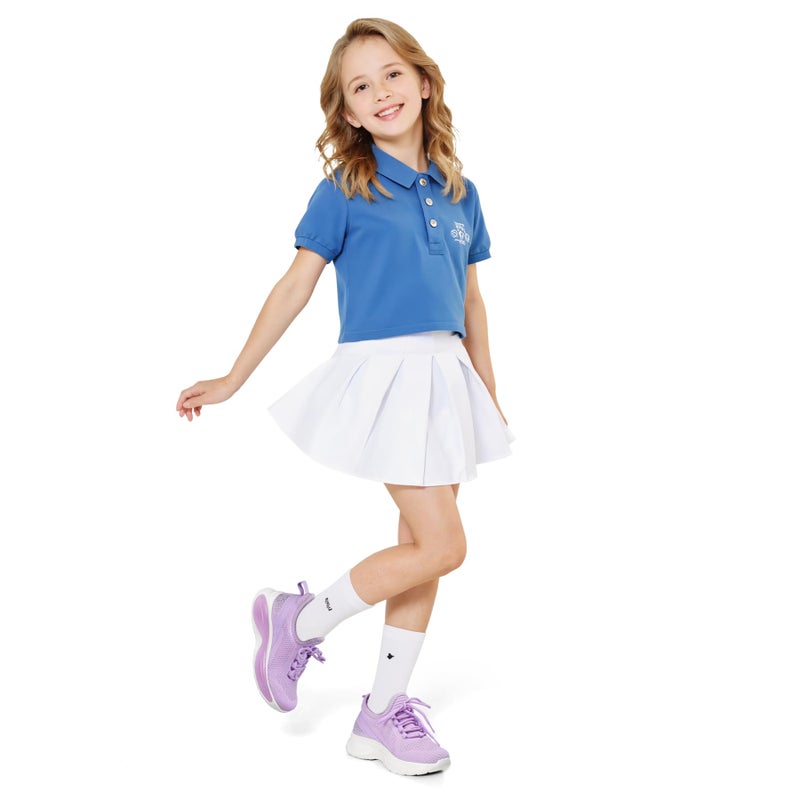 RUNSIDE Girls Lightweight Sneakers Kids Lace-up Tennis Running Shoes, Breathable Walking Shoes for Toddler/Little Kid/Big Kid Purple - Image 2