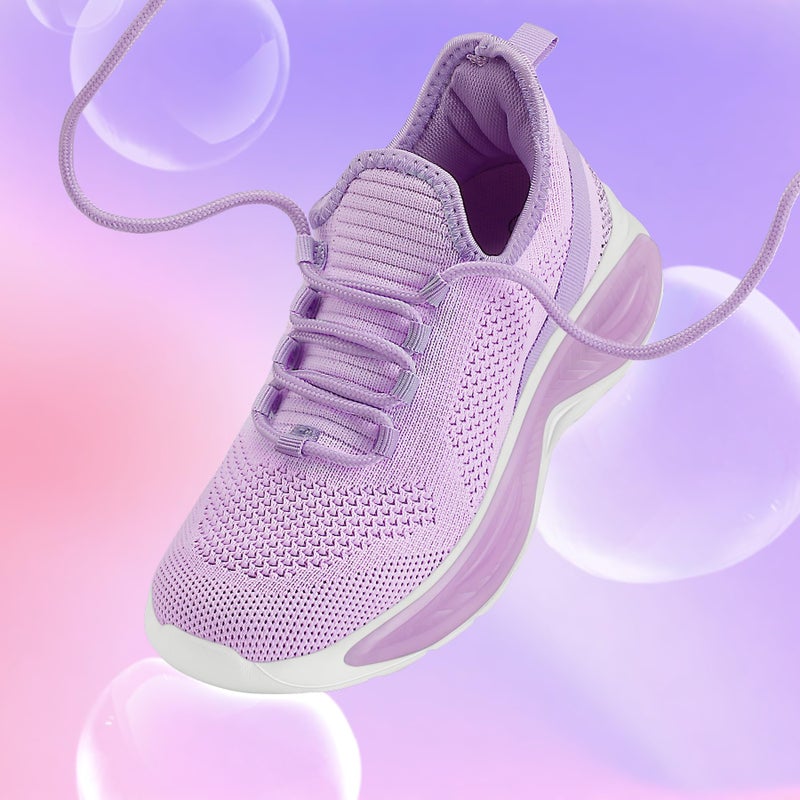 RUNSIDE Girls Lightweight Sneakers Kids Lace-up Tennis Running Shoes, Breathable Walking Shoes for Toddler/Little Kid/Big Kid Purple - Image 3