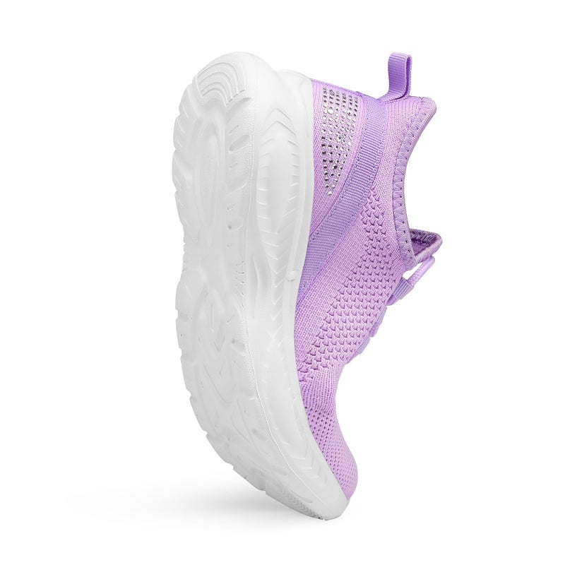 RUNSIDE Girls Lightweight Sneakers Kids Lace-up Tennis Running Shoes, Breathable Walking Shoes for Toddler/Little Kid/Big Kid Purple - Image 4