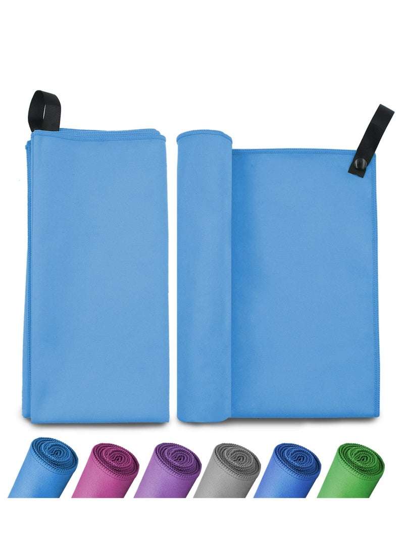 SYOSI Microfiber Towel, Quick Dry Lightweight Towel in 6 Colours, Super Absorbent and Fast Drying Camping Towel for Travel, Sports, Camping, Gym, Beach, Vacation (M-50cm x 100cm) (Blue) - Image 1