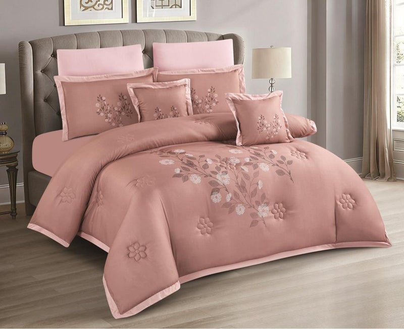 A luxurious 8-piece microfiber double bed set that adds a touch of elegance to the bedroom.