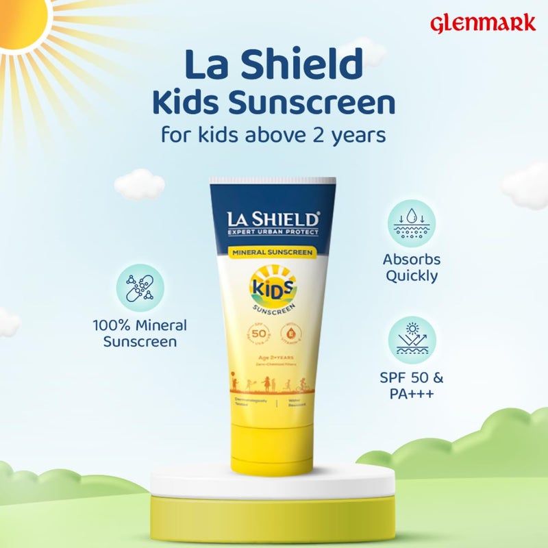 La Shield Kids Sunscreen Gel SPF 50 PA100 Mineral SunscreenFor kids above 2 years ageEnriched with Vitamin E  Hyaluronic AcidSuitable for Sensitive skin4 hour water resistantFragrance free - Image 2