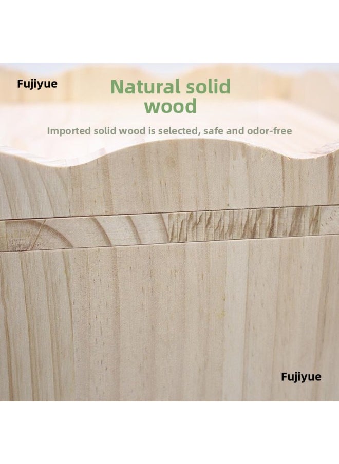 Pet Toys Dwarf Rabbit Wooden Castle Tunnel Boredom Shelter House Supplies Furniture Nest Chinchilla Unpainted Staircase-Color:Package 8  - Image 5