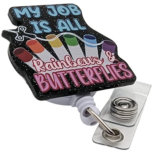 MightyPhine Rainbow Phlebotomy Badge Reel - Cute Nurse Lab Card Holder - Blood Name Badge Clips - Image 2