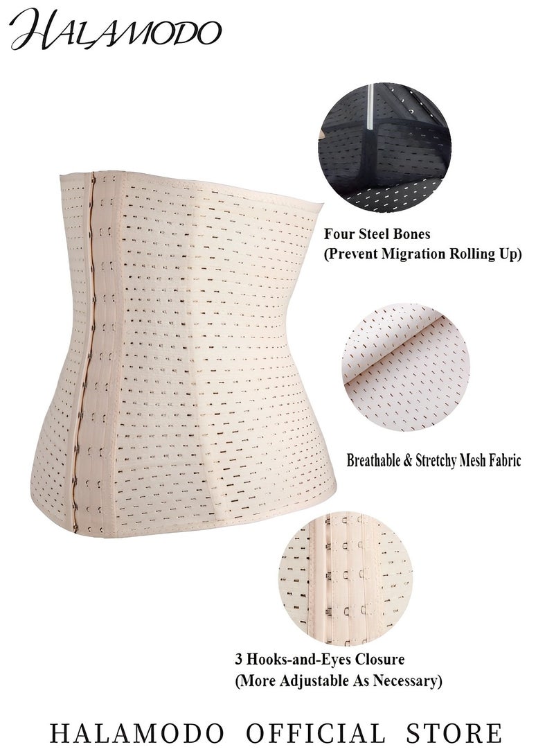 هالامودو مشد الخصر النسائي للارتداء اليومي للتحكم في البطن مع عظام فولاذية وخطافات قابلة للتعديل لفقدان الوزن - Image 3