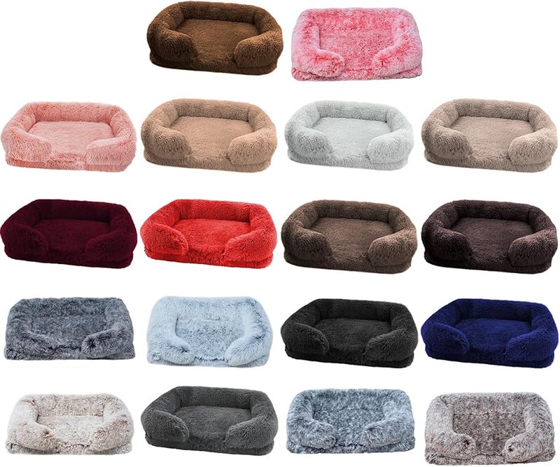 Soft Furry Detachable Dog Bed S Size Pet Sofa Basket Mat - Image 5