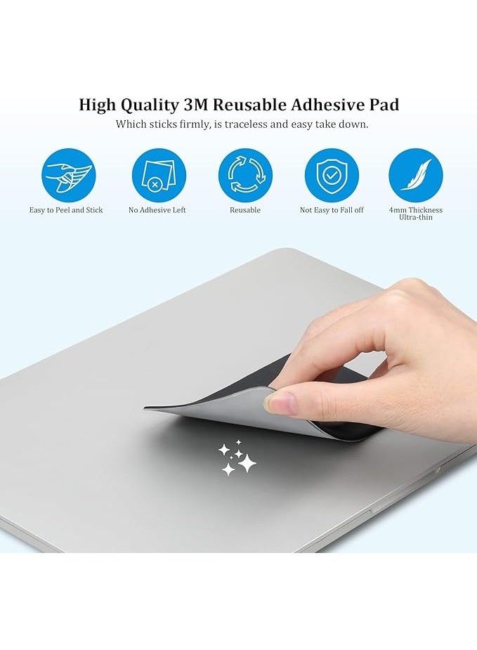 Lacdo Portable Hard Drive Sleeve for Laptop, 2-Pocket Stick on Pouch with Reusable Adhesive, for San Disk, Samsung, Crucial, Portable External Solid State Drive SSD Hard Drive Carrying Case, Black - Image 3