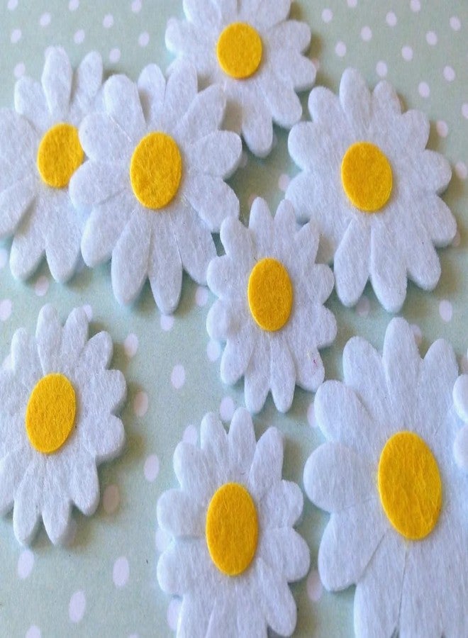 Haoser Pack of 25 Felt Daisies – Die-Cut Flowers for Quiet Books, DIY Projects, Scrapbooking, Craft Decor – 3.5cm & 4.5cm Sizes – Multicolour - Image 3