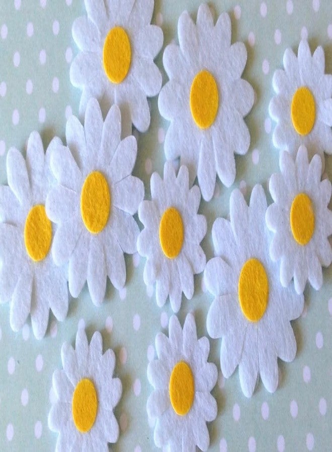 Haoser Pack of 25 Felt Daisies – Die-Cut Flowers for Quiet Books, DIY Projects, Scrapbooking, Craft Decor – 3.5cm & 4.5cm Sizes – Multicolour - Image 2