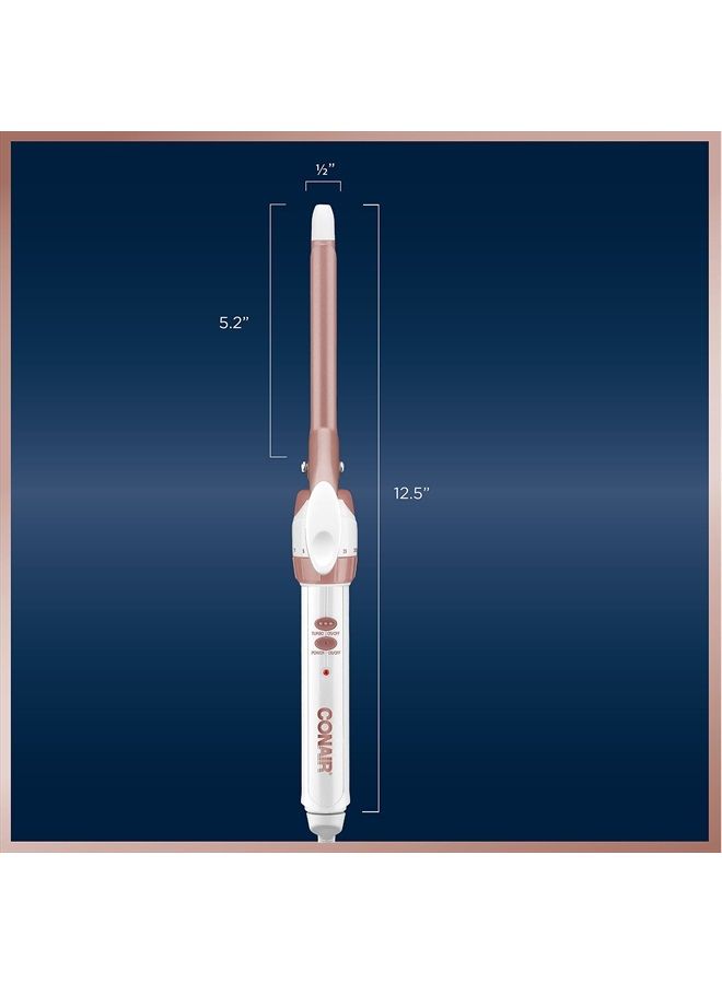 CONAIR مكواة تجعيد الشعر المزدوجة المصنوعة من السيراميك مقاس 1/2 بوصة، أسطوانة مقاس 1/2 بوصة تنتج تجعيدات حلزونية - للاستخدام على الشعر القصير إلى المتوسط - Image 5
