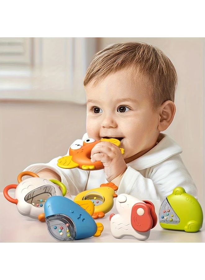 Baby Rattle Toy Set With Storage Cart 12 Pcs Sensory Play Newborn Gift - Image 4