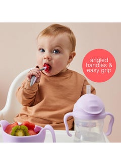 b.box Toddler Cutlery Set: Occupational Therapist Designed With Easy Grip Handles, Patented Flork™ (Flower Fork) Utensil, Spoon & Travel Case. Dishwasher Safe, Bpa Free. Ages 9 Mo+ (Pistachio)  - Image 4