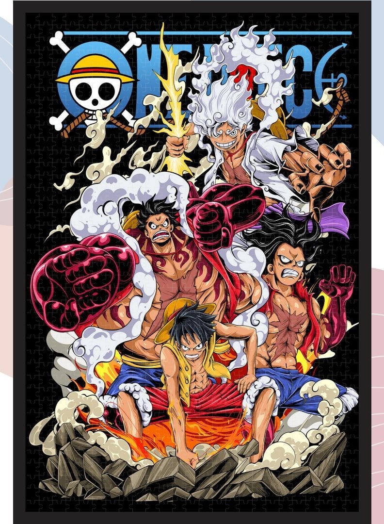 EBMINI One Piece King Puzzle Cartoon Welfare 1000 Pieces With Photo Frame 