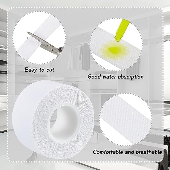 POPLEY 2 Rolls Sweat Pads Collar Protectors For Mens Shirts Hat Sweat Protector Sweat Pads Hat Cleaner White Shirt Neck Collar Protector Tape - Image 4